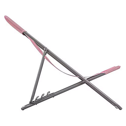 Lafuma Maxi Transat Colorblock Foldable Reclining Sling Deck Chair, Cerisier