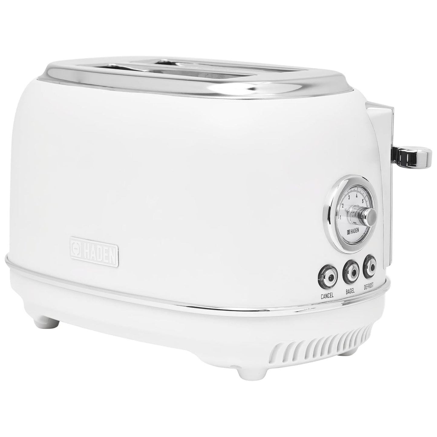 Haden Chelsea Stainless Steel 2 Slice Toaster, Extra Wide Slots, Ivory & Chrome