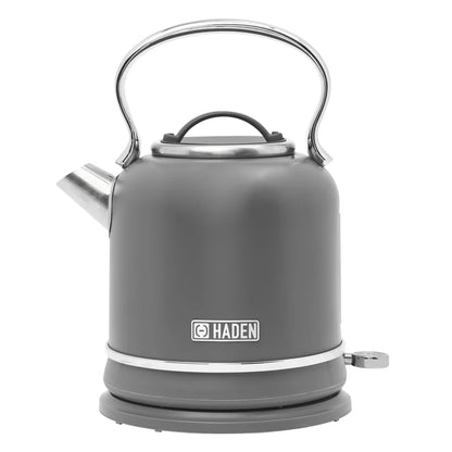 Haden Chelsea 1.7 Liter Electric Water Kettle w/ 360-Degree Base, Grey & Chrome