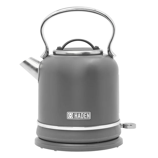 Haden Chelsea 1.7 Liter Electric Water Kettle w/ 360-Degree Base, Grey & Chrome