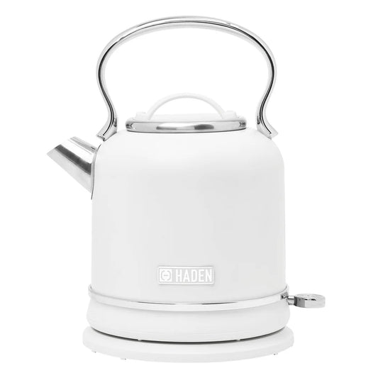 Haden Chelsea 1.7 Liter Electric Water Kettle w/ 360-Degree Base, Ivory & Chrome