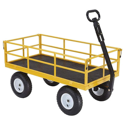 Gorilla Carts Heavy Duty Utility Cart, 1200 lb Outdoor Garden Wagon, Yellow