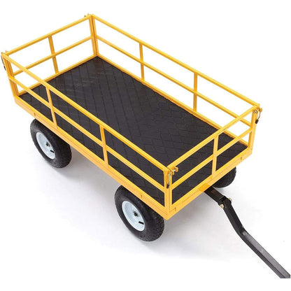 Gorilla Carts Heavy Duty Utility Cart, 1200 lb Outdoor Garden Wagon, Yellow