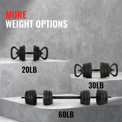 Fitvids 2 in 1 Adjustable Dumbbell Set, 60lbs Free Weights Set with Connector