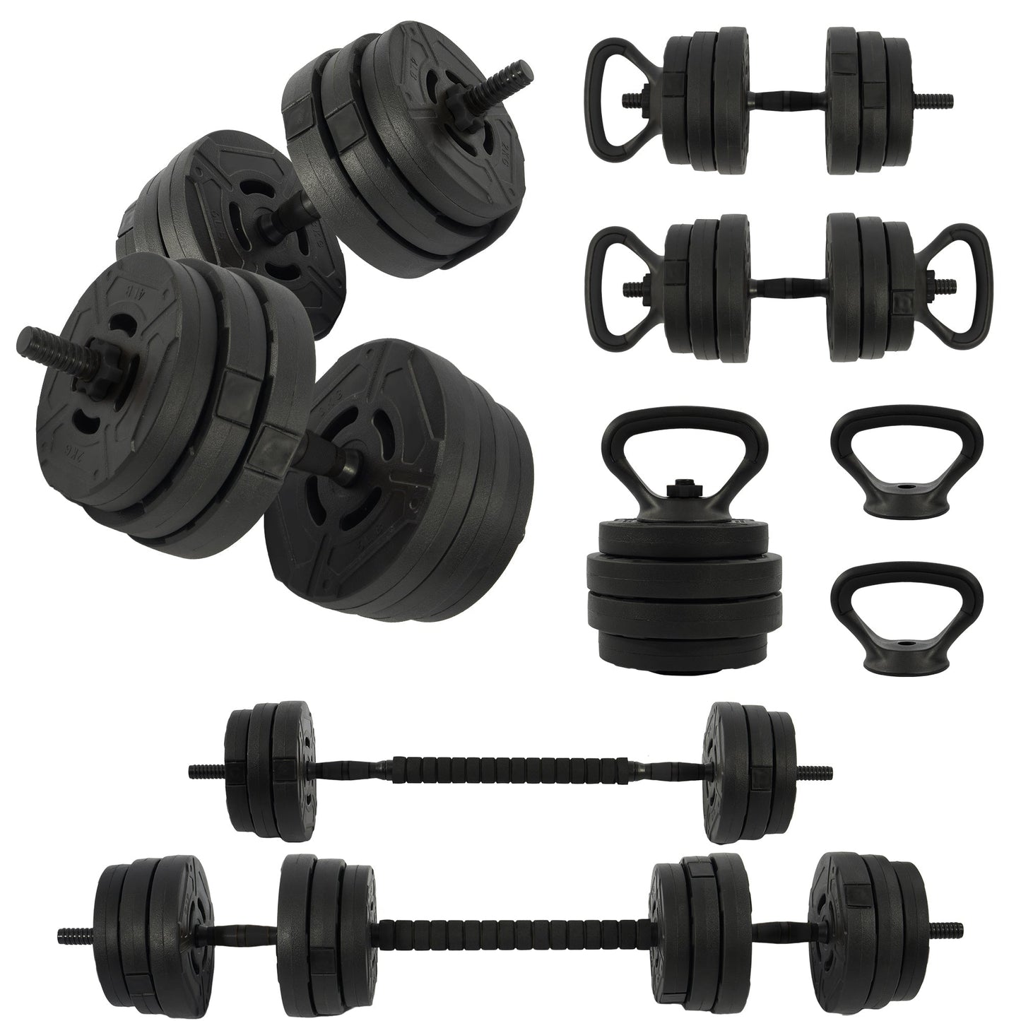 Fitvids 4 in 1 Adjustable Dumbbell Set, 60lbs Free Weights Set with Connector