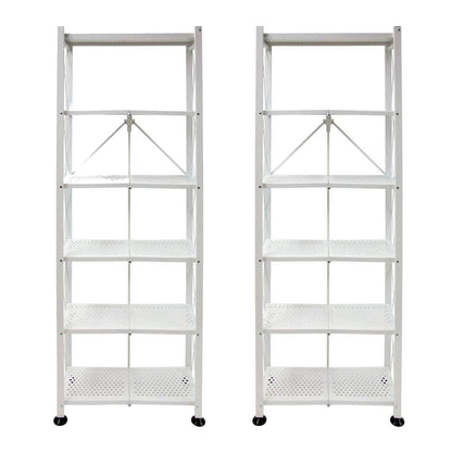 Origami 2 Pack 6 Shelf Open Styled Organizational Deco Rack Bookshelf, White