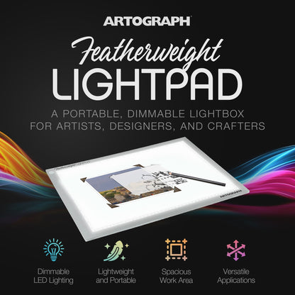 Artograph Featherweight 12" x 17" Dimmable Slim Lightpad for Drawing & Tracing