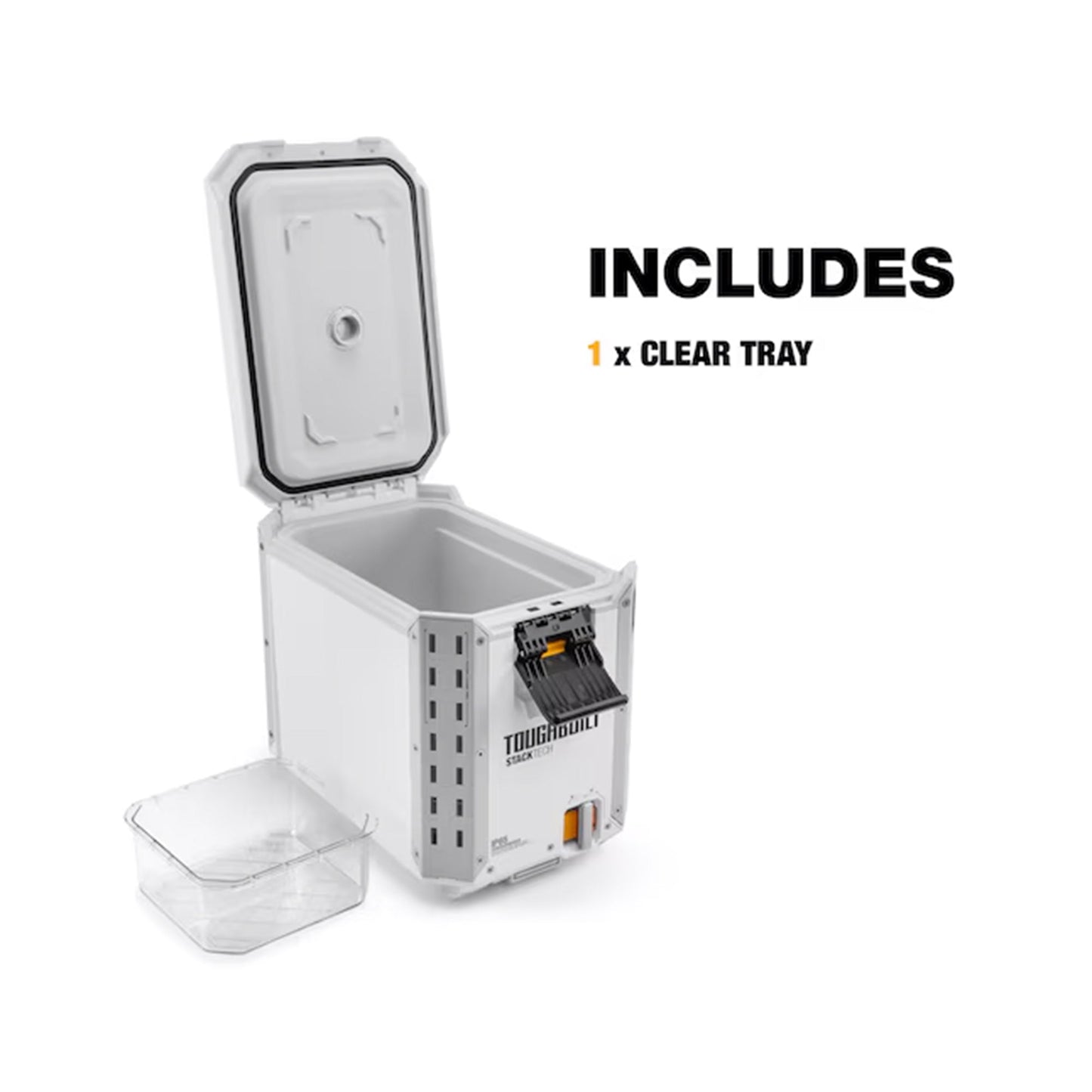 ToughBuilt StackTech Compact Cooler, Stackable 16 Qt Hard Shell Ice Chest, White