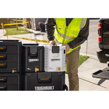 ToughBuilt StackTech Compact Cooler, Stackable 16 Qt Hard Shell Ice Chest, White