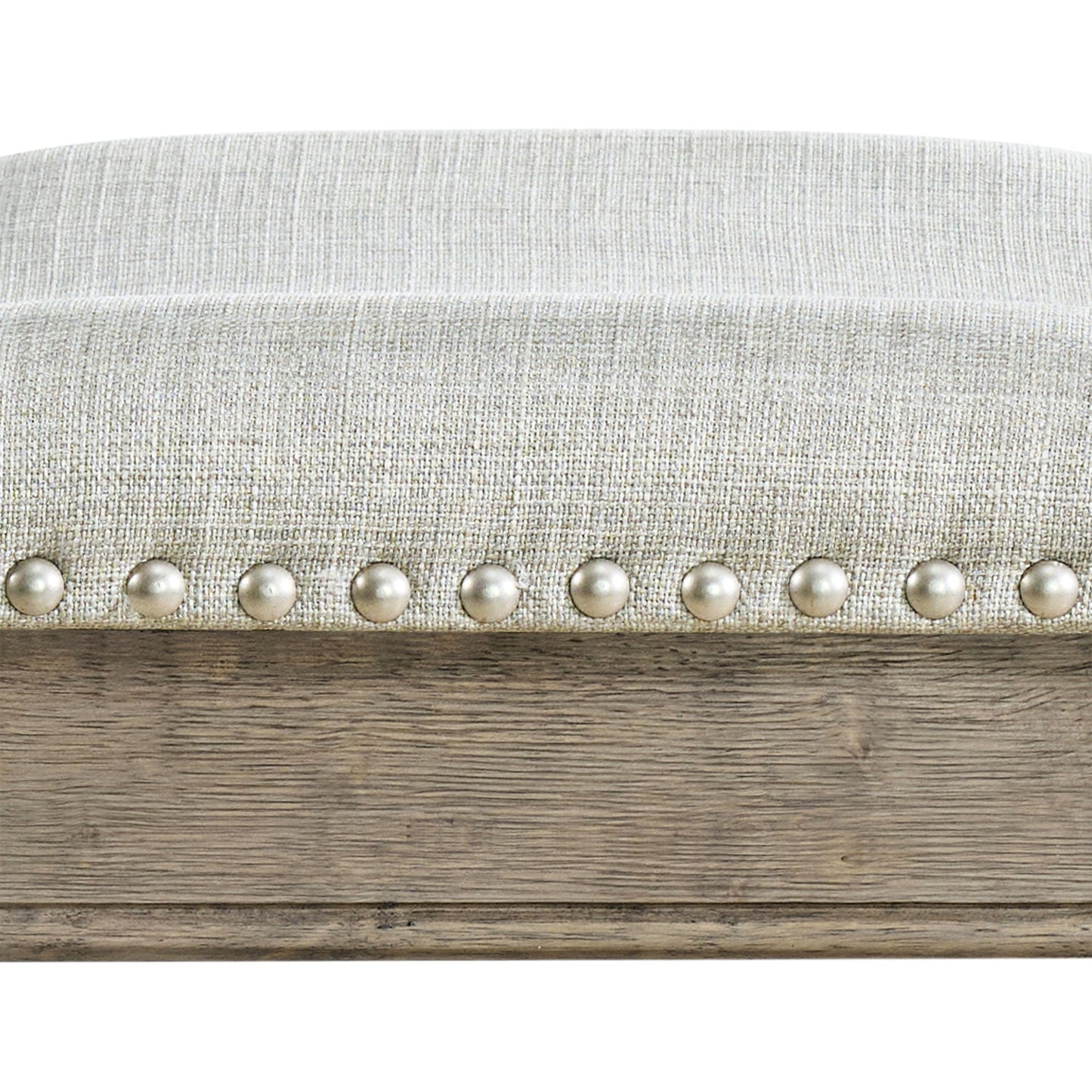 ROME + OAK Parker Backless Saddle Kitchen Counter Stool, Oak, Grey Upholstery