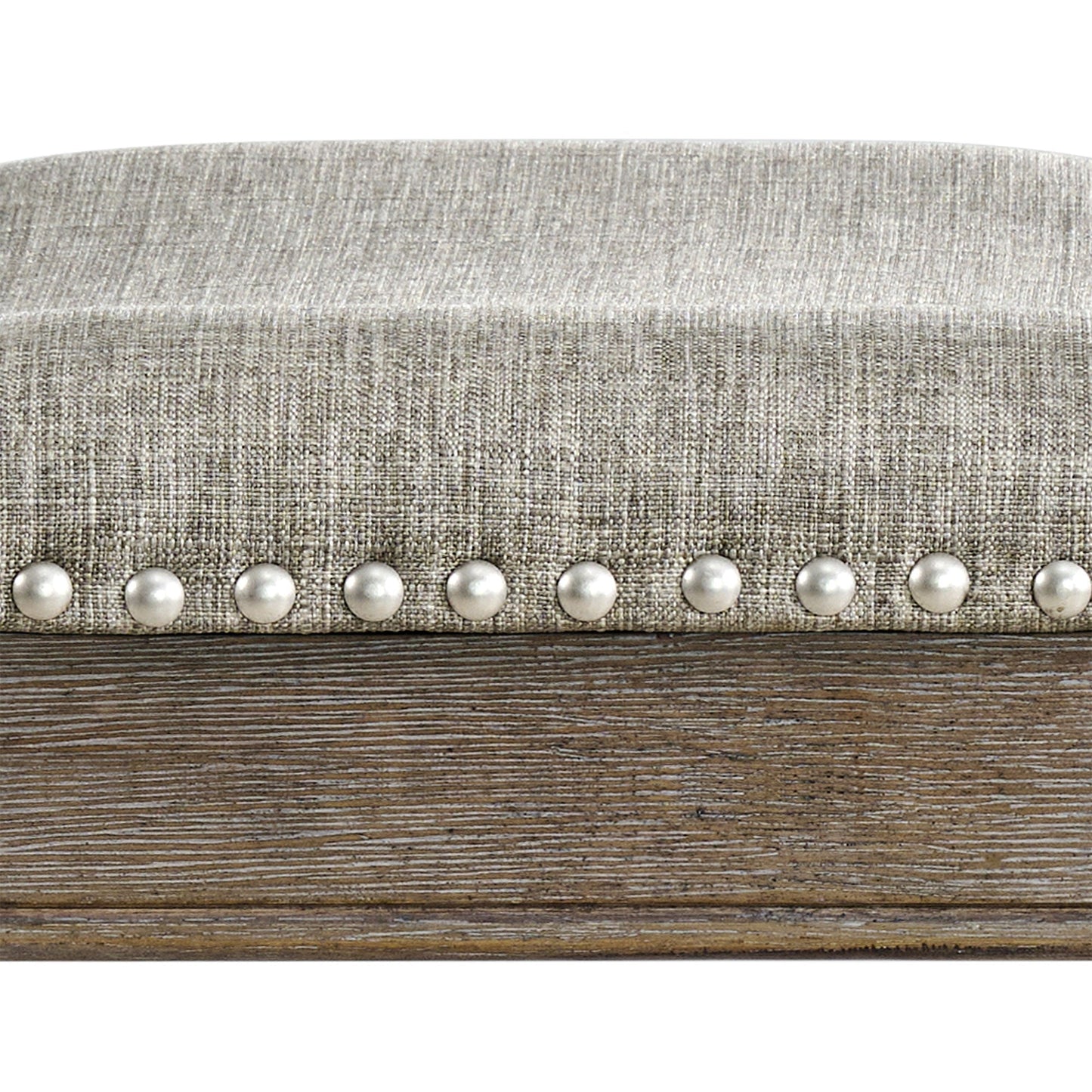 ROME + OAK Parker Backless Saddle Kitchen Counter Stool, Walnut, Grey Upholstery