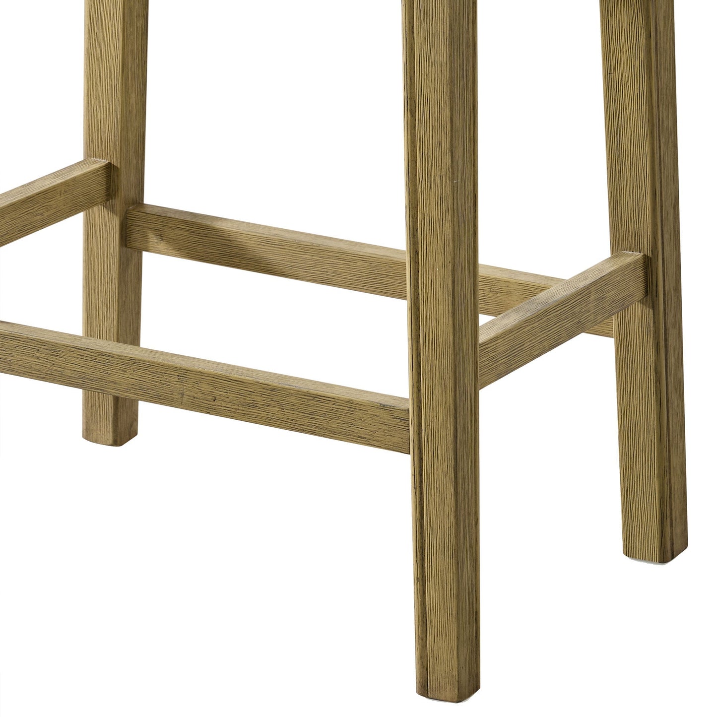 ROME + OAK Parker Backless Saddle Kitchen Counter Stool, Natural, Cream Fabric