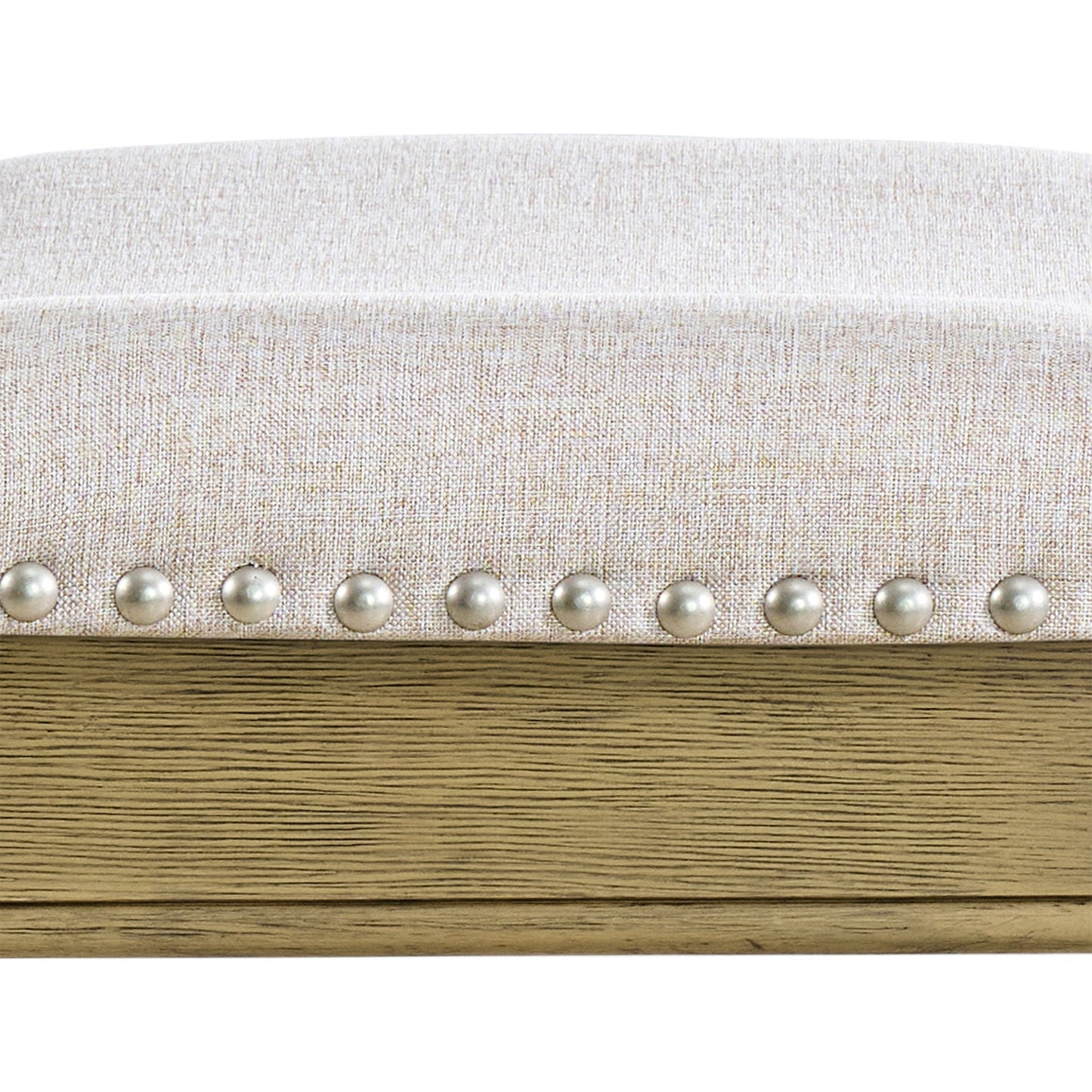 ROME + OAK Parker Backless Saddle Kitchen Counter Stool, Natural, Cream Fabric