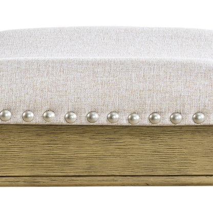 ROME + OAK Parker Backless Saddle Kitchen Counter Stool, Natural, Cream Fabric