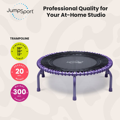 JumpSport 350 PRO Fitness Trampoline, Cardio Workout Equipment, 39 Inch, Inspire
