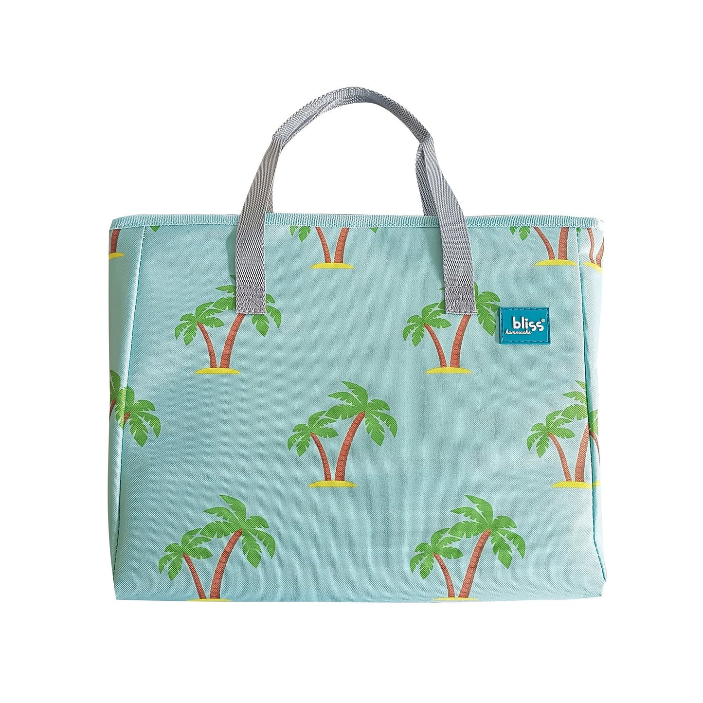 Bliss Hammocks Folding Beach Chair Recliner with Detachable Cooler, Palm Tree