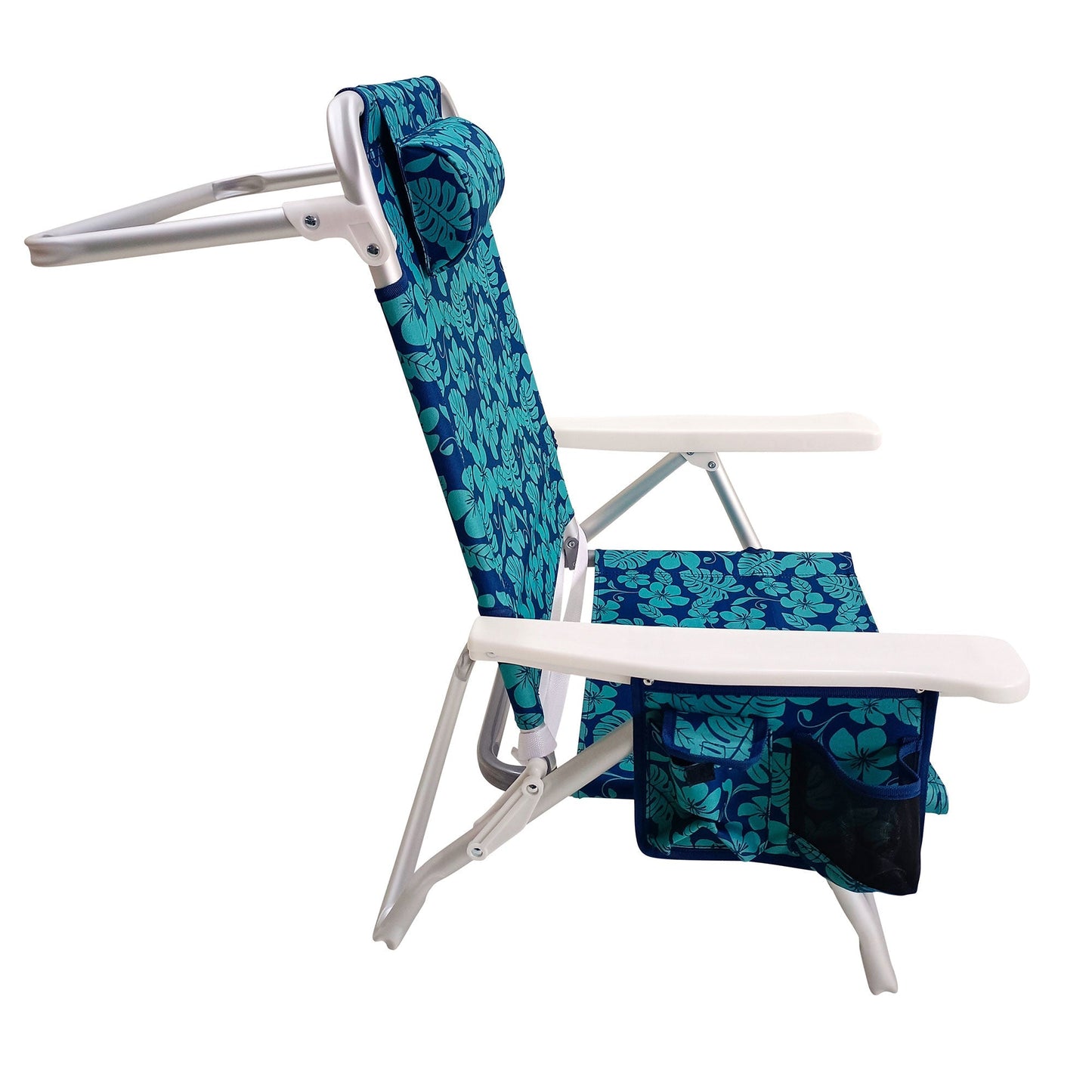 Bliss Hammocks Folding Beach Chair, Backpack Recliner with Towel Rack, Flower