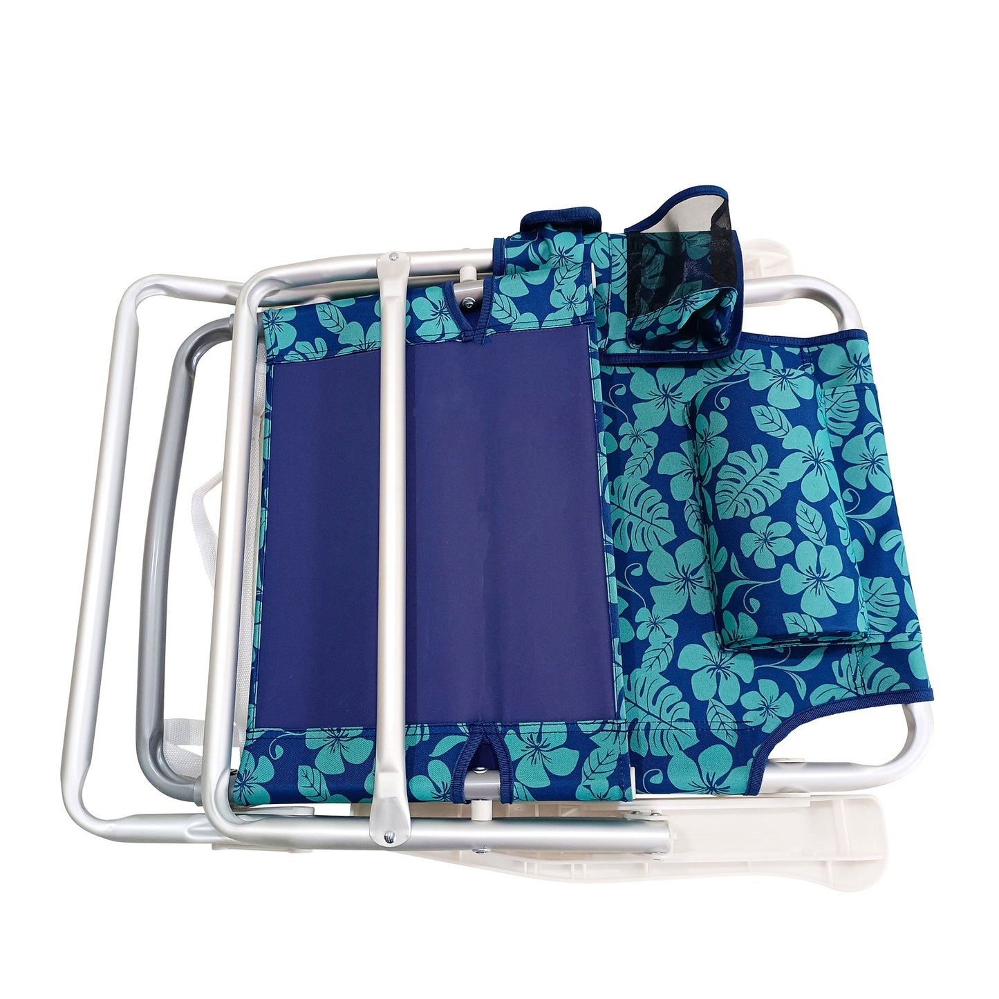 Bliss Hammocks Folding Beach Chair, Backpack Recliner with Towel Rack, Flower