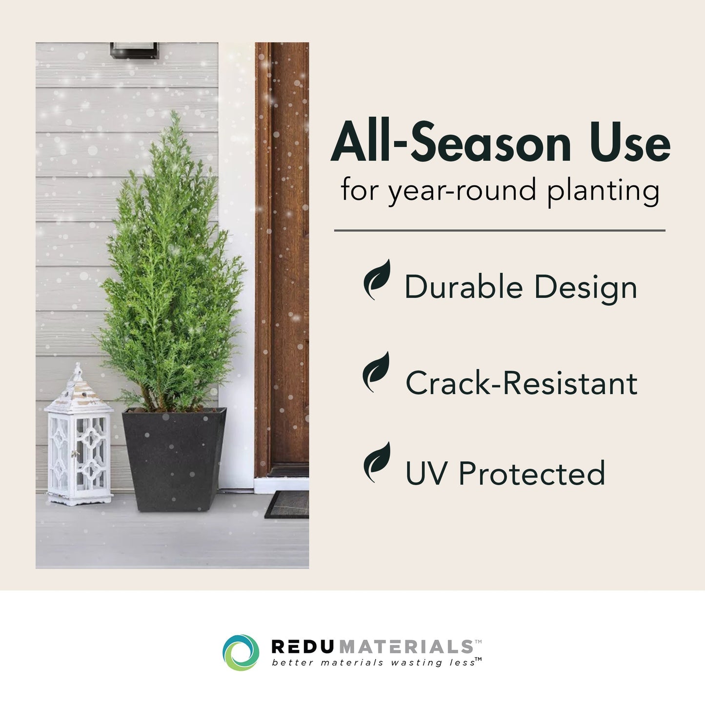 Tierra Verde 2 Pack Indoor Outdoor 13 Inch Self Watering Planters, Sonata, Black