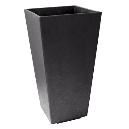 Tierra Verde 2 Pack Indoor Outdoor 20 Inch Self Watering Planters, Sonata, Black
