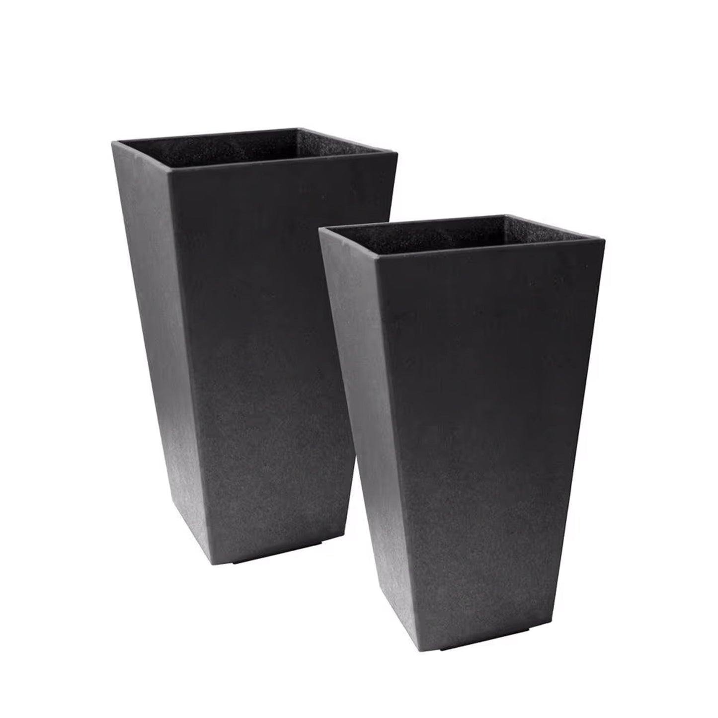 Tierra Verde 2 Pack Indoor Outdoor 20 Inch Self Watering Planters, Sonata, Black