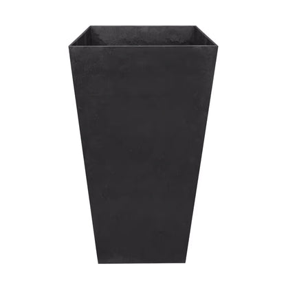 Tierra Verde 2 Pack Indoor Outdoor 28 Inch Self Watering Planters, Sonata, Black