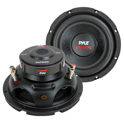 Pyle 8 Inch 1600W DVC 4 Ohm Car Audio Subwoofer Speaker Set, Black (2 Pack) - Find Fresh Goods