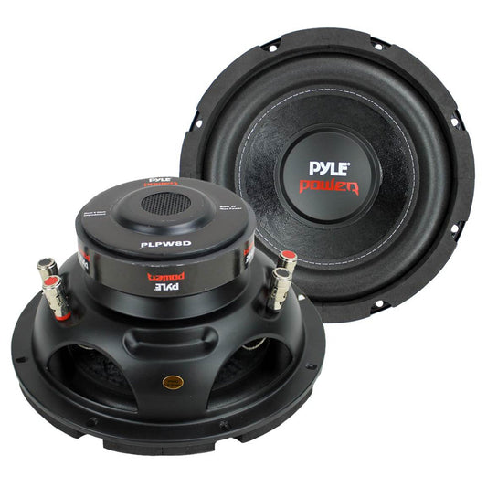Pyle 8 Inch 1600W DVC 4 Ohm Car Audio Subwoofer Speaker Set, Black (2 Pack) - Find Fresh Goods