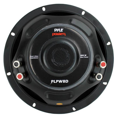 Pyle 8 Inch 1600W DVC 4 Ohm Car Audio Subwoofer Speaker Set, Black (2 Pack) - Find Fresh Goods
