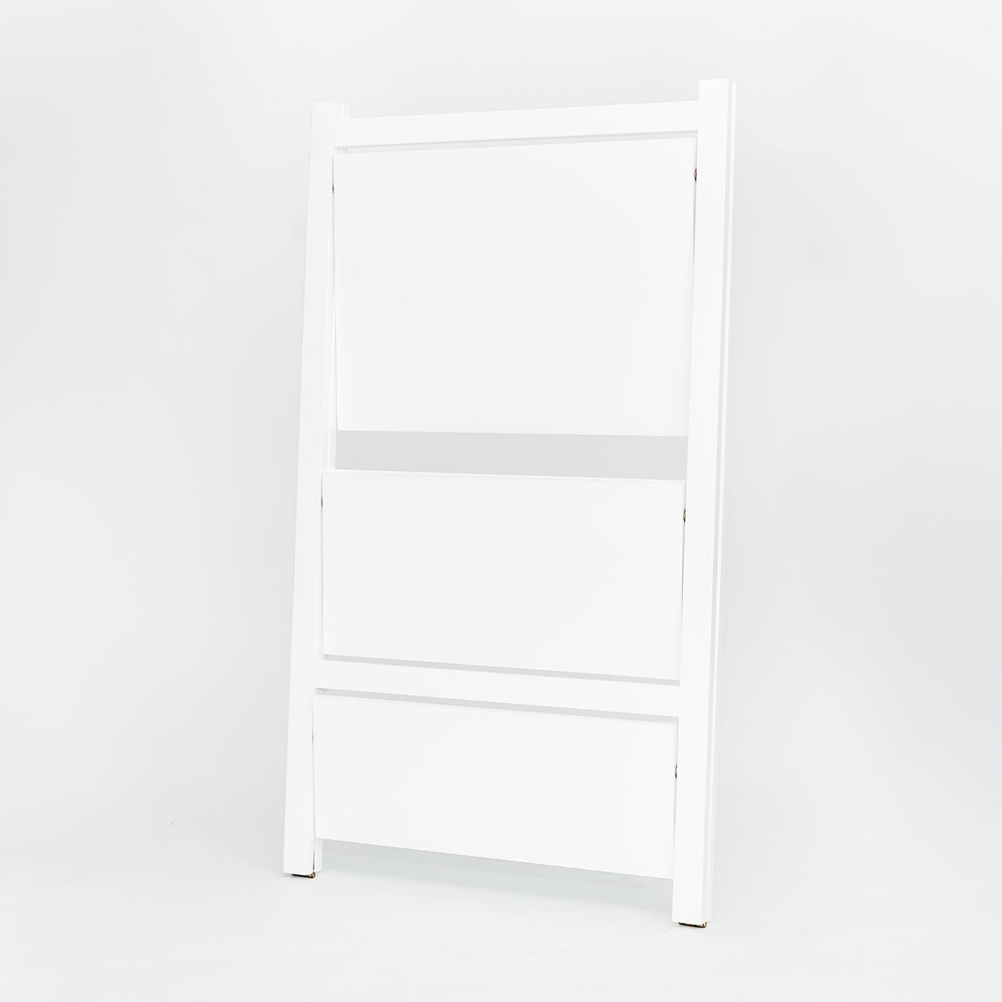 PJ Wood 3 Tier Foldable Bookshelf Wooden Storage Rack Home Display Stand, White