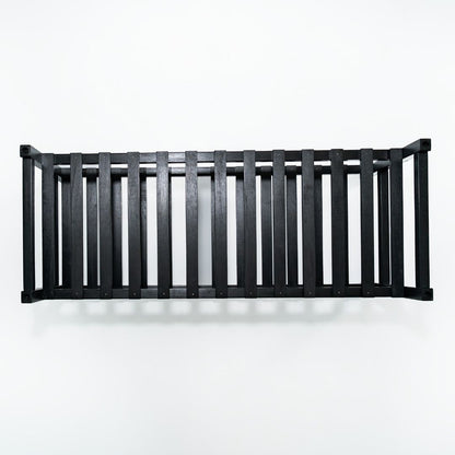 PJ Wood Stackable Wood Shoe Rack Organizer Shelf Closet Entryway Bedroom, Black