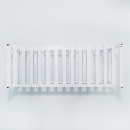 PJ Wood Stackable Wood Shoe Rack Organizer Shelf Closet Entryway Bedroom, White