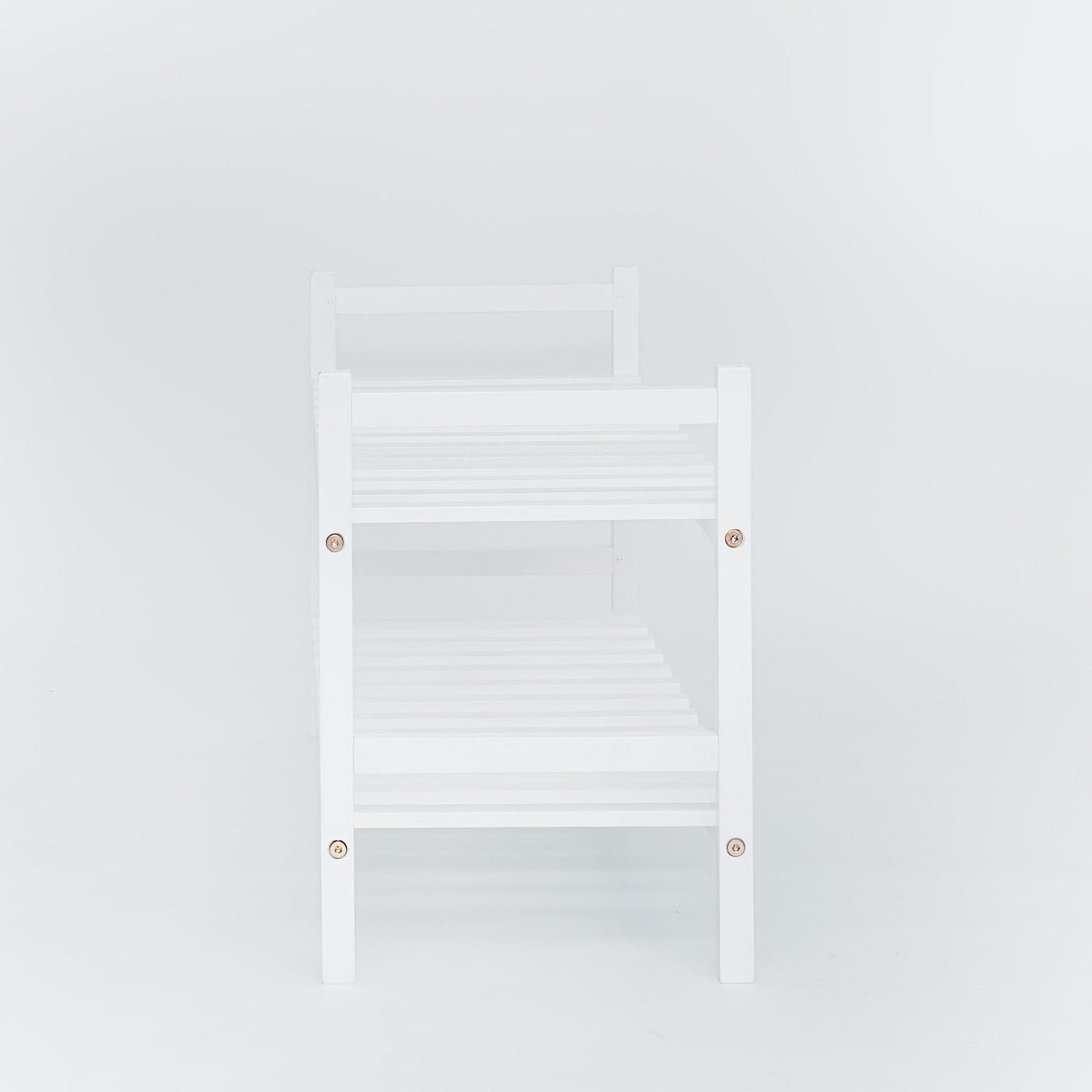 PJ Wood Stackable Wood Shoe Rack Organizer Shelf Closet Entryway Bedroom, White