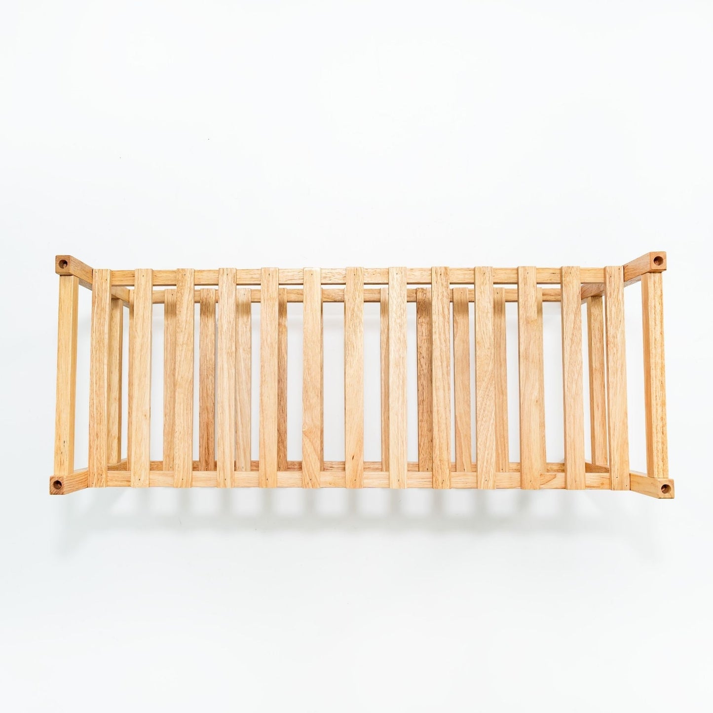 PJ Wood Stackable Wood Shoe Rack Organizer Shelf Closet Entryway Bedroom Natural