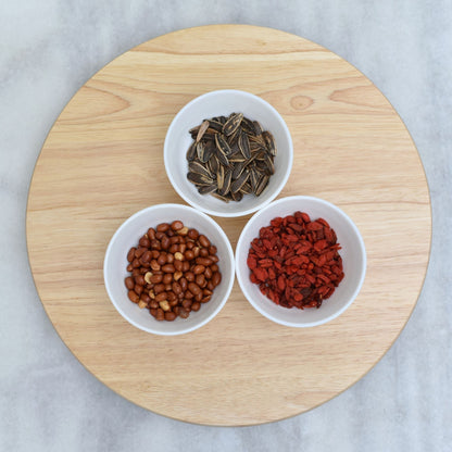 PJ Wood Round Natural Wooden Lazy Susan Organizer Kitchen Cabinet Turntable Tray