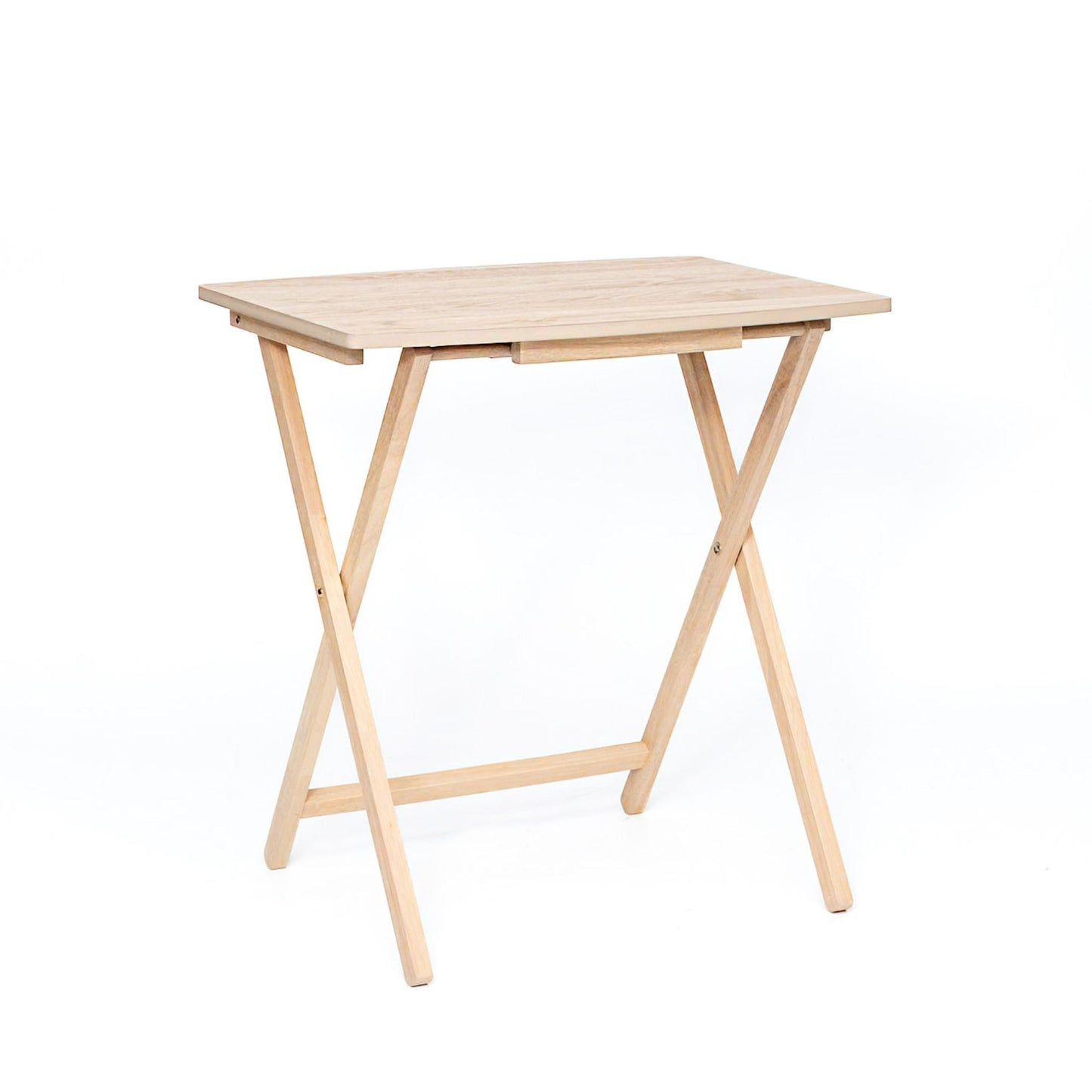 PJ Wood 5 Pack XL Oversize Tray Table for Living Room or Kitchen, Natural Wood