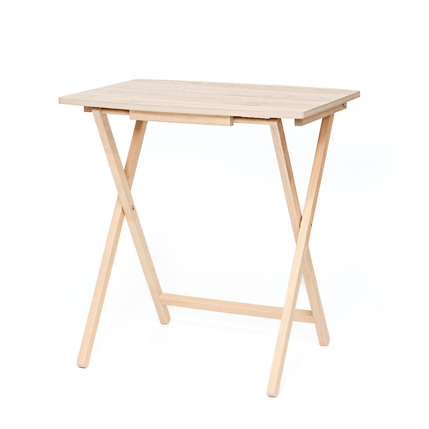 PJ Wood 5 Pack XL Oversize Tray Table for Living Room or Kitchen, Natural Wood