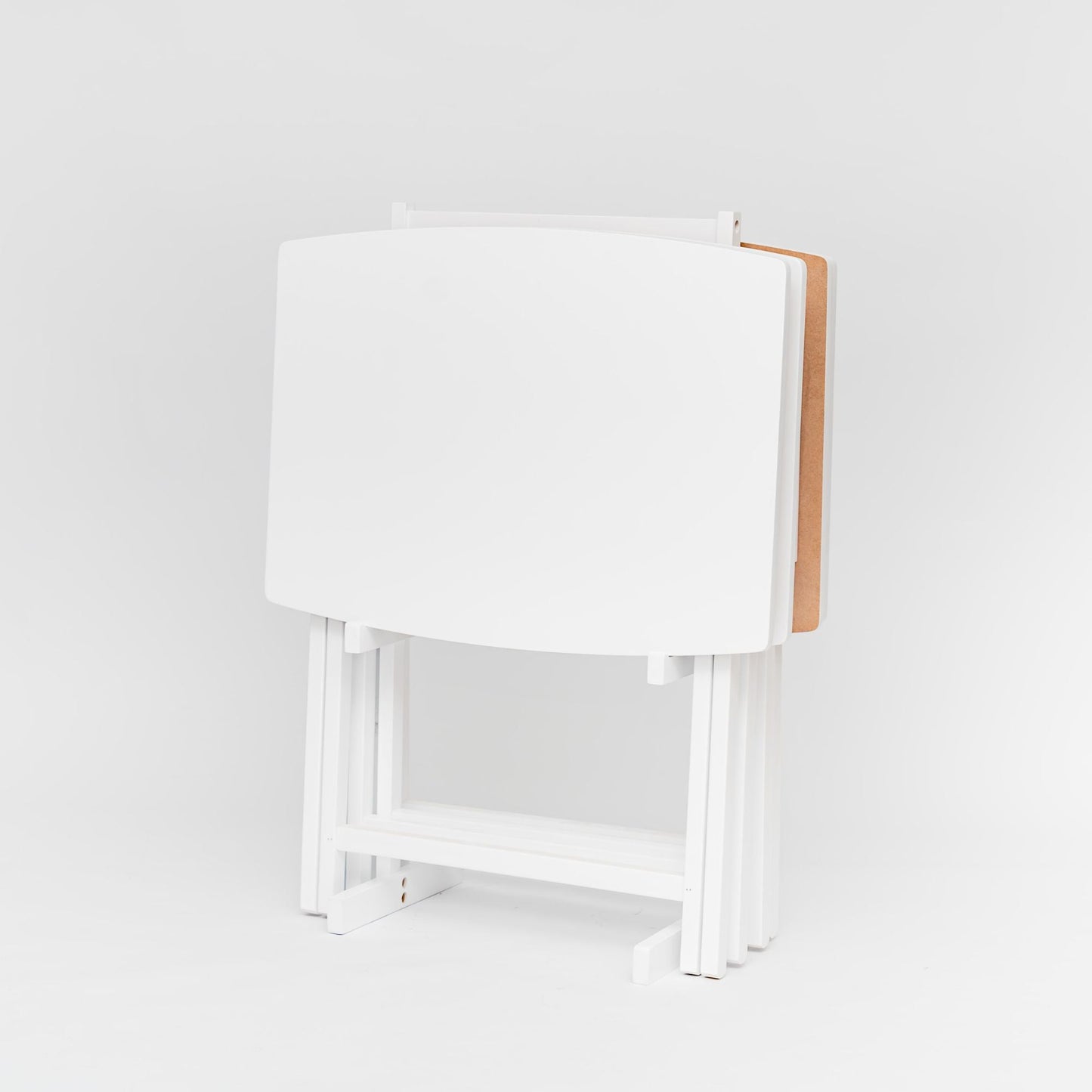 PJ Wood 5 Pack XL Oversize Tray Table Set for Living Room or Kitchen, White