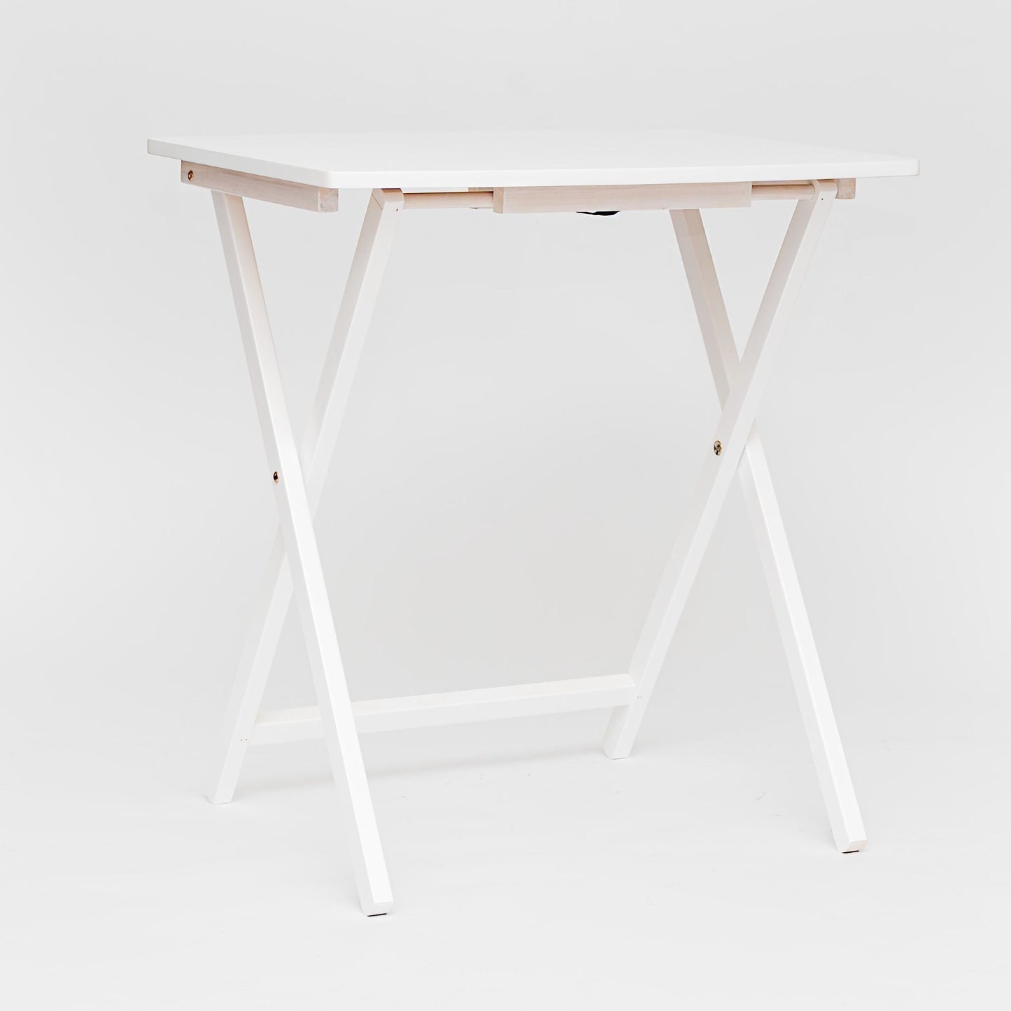 PJ Wood 5 Pack XL Oversize Tray Table Set for Living Room or Kitchen, White