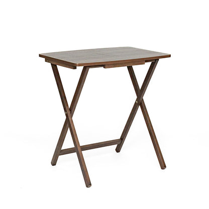 PJ Wood 5 Pack XL Oversize Tray Table, Living Room or Kitchen, Rustic Espresso