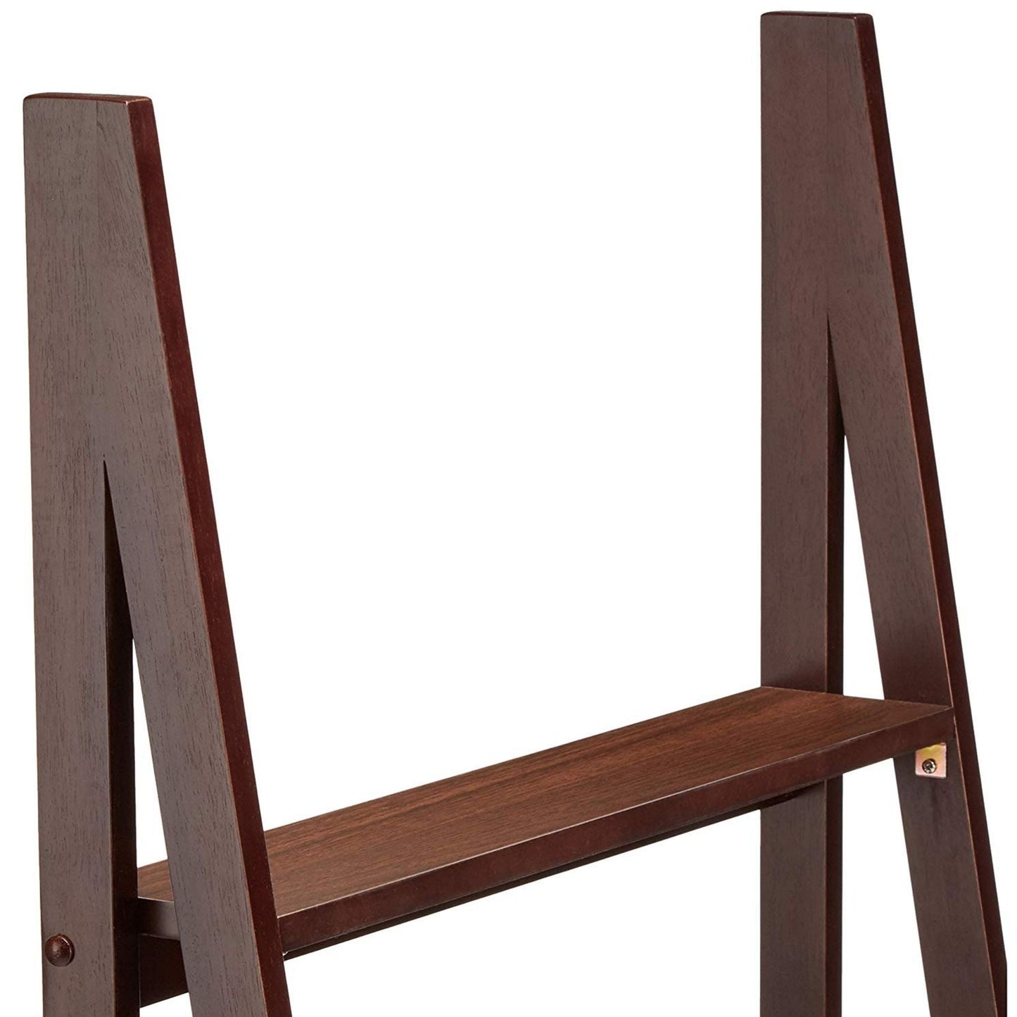 PJ Wood 5 Tier Wooden Ladder Shelf Organizer Bookcase Home Display, Espresso