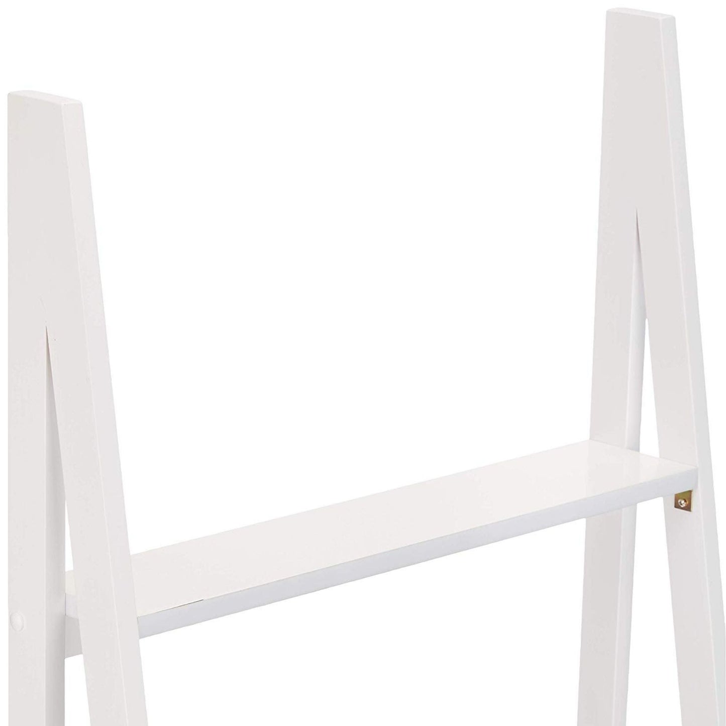 PJ Wood 5 Tier Wooden Ladder Shelf Organizer Bookcase Home Display Stand, White