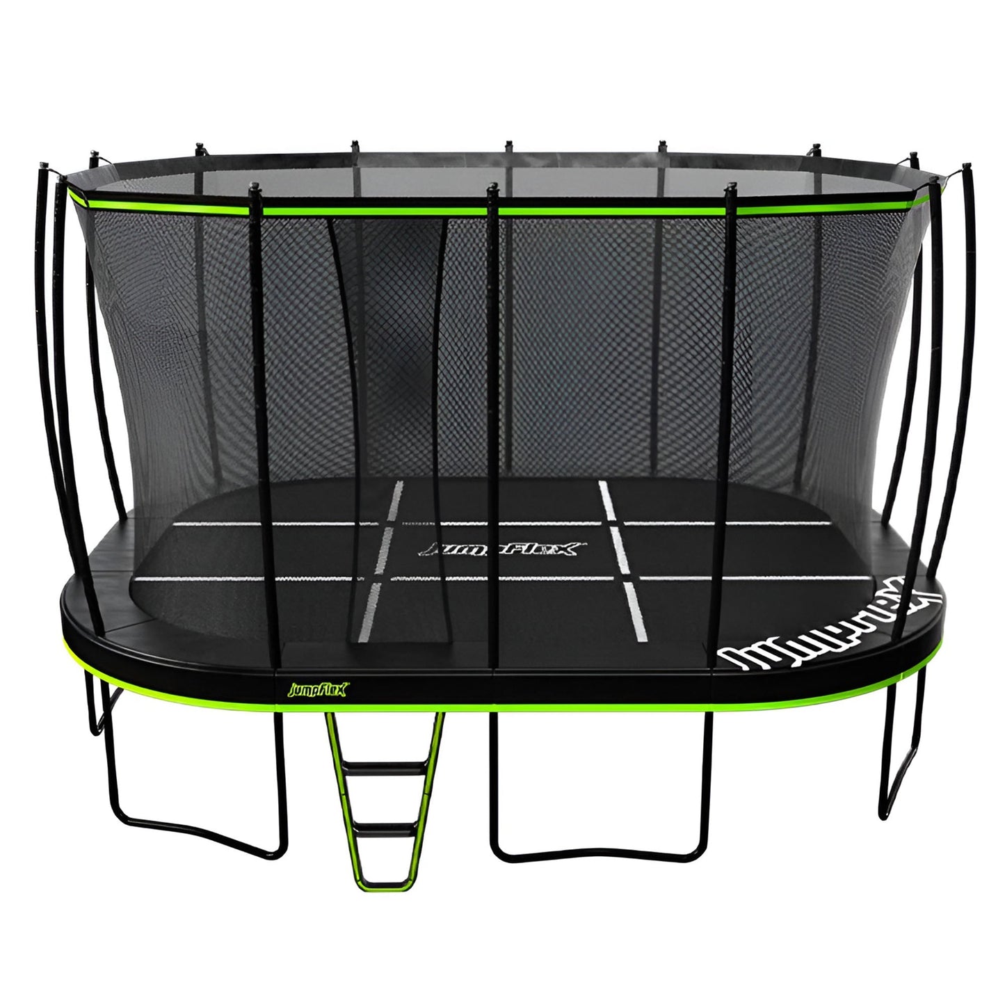 JumpFlex MEGA 17' Trampoline, Large Outdoor Jumping Play Set with Net and Ladder