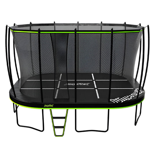 JumpFlex MEGA 17' Trampoline, Large Outdoor Jumping Play Set with Net and Ladder