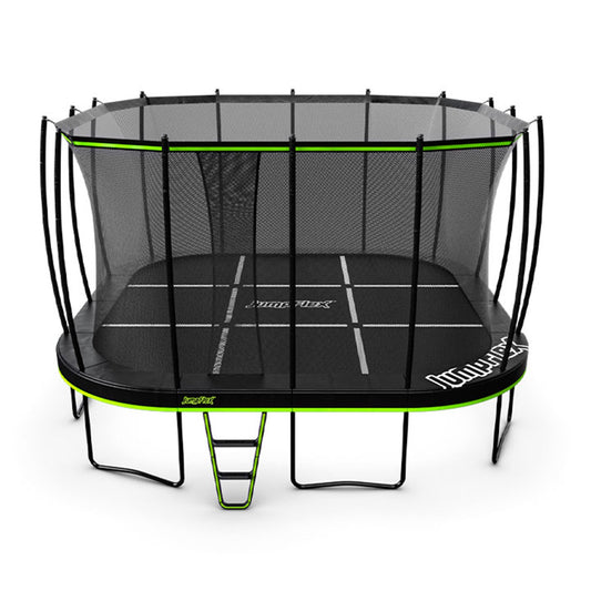 Jumpflex MEGA 19' Square Trampoline, Outdoor Play Equipment with Net & Ladder