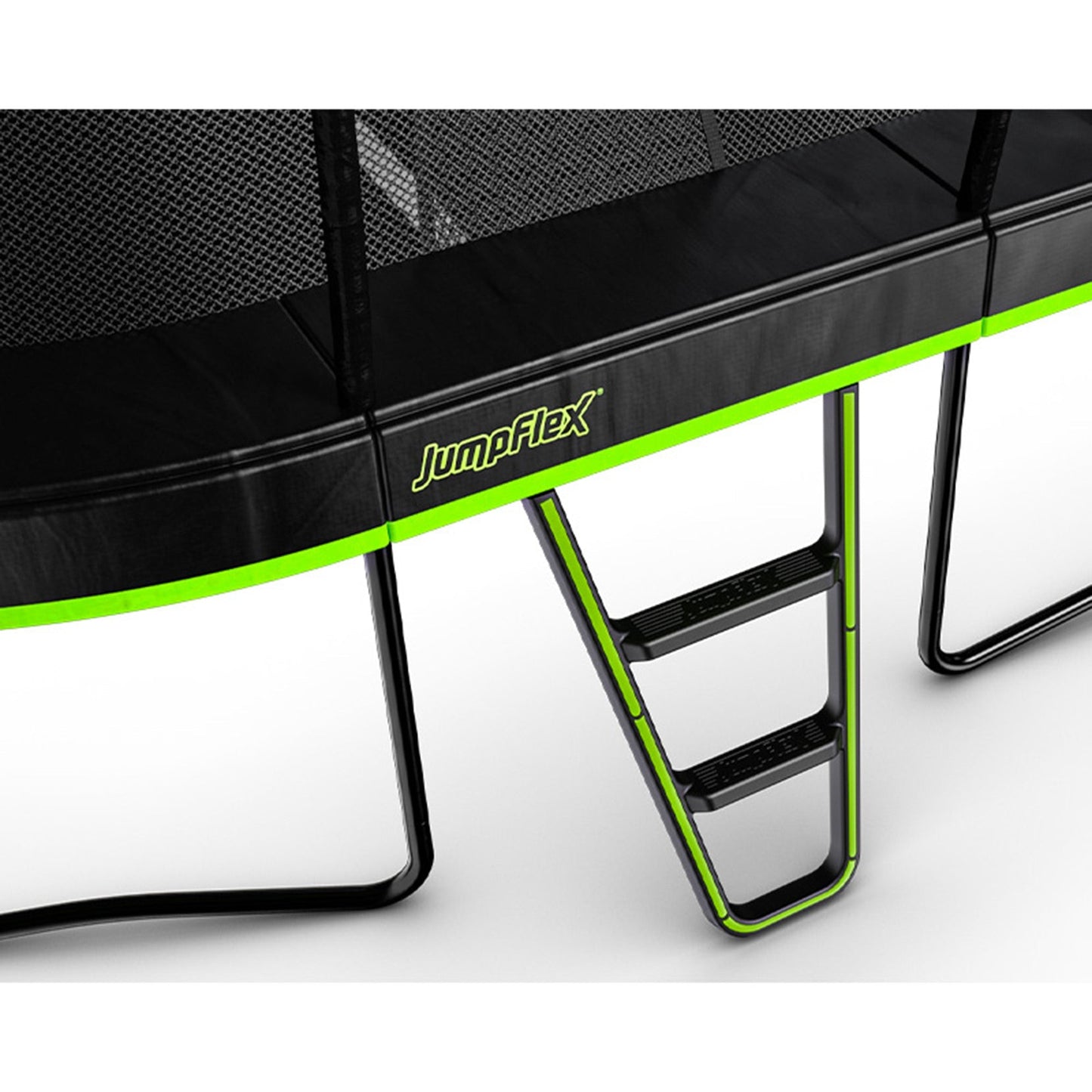 Jumpflex MEGA 19' Square Trampoline, Outdoor Play Equipment with Net & Ladder