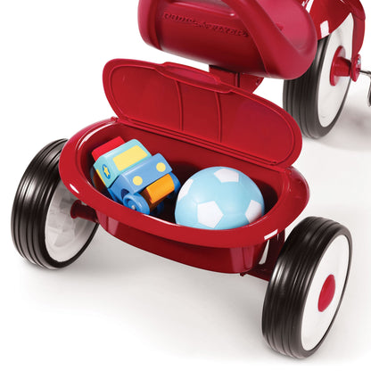 Radio Flyer Fold 2 Go Toddler Kids Tricycle, Folding Trike with Storage Bin, Red