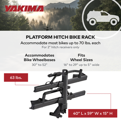 Yakima StageTwo 2" Premium Platform 2 Bike Tray Hitch Bike Rack, Anthracite - Find Fresh Goods