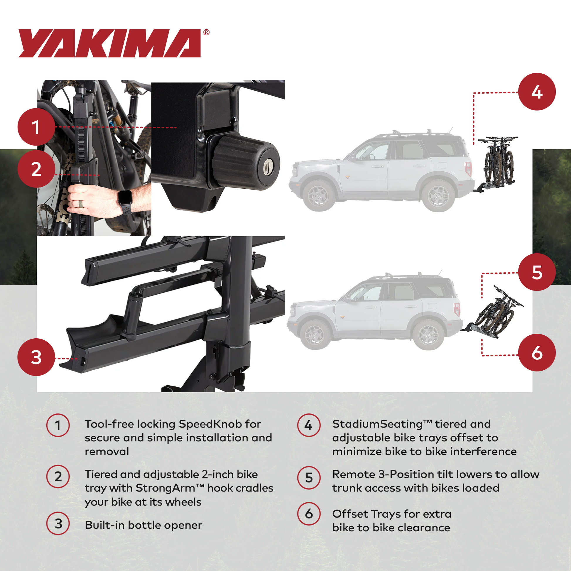 Yakima StageTwo 2" Premium Platform 2 Bike Tray Hitch Bike Rack, Anthracite - Find Fresh Goods