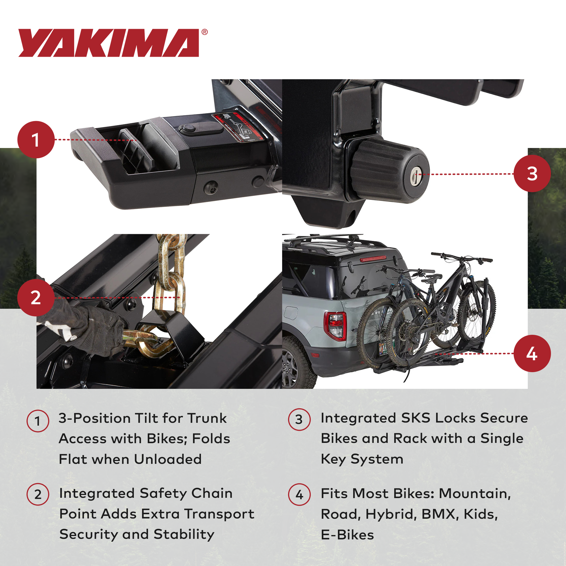 Yakima StageTwo 1.25" Premium Platform 2 Bike Tray Hitch Bike Rack, Anthracite - Find Fresh Goods
